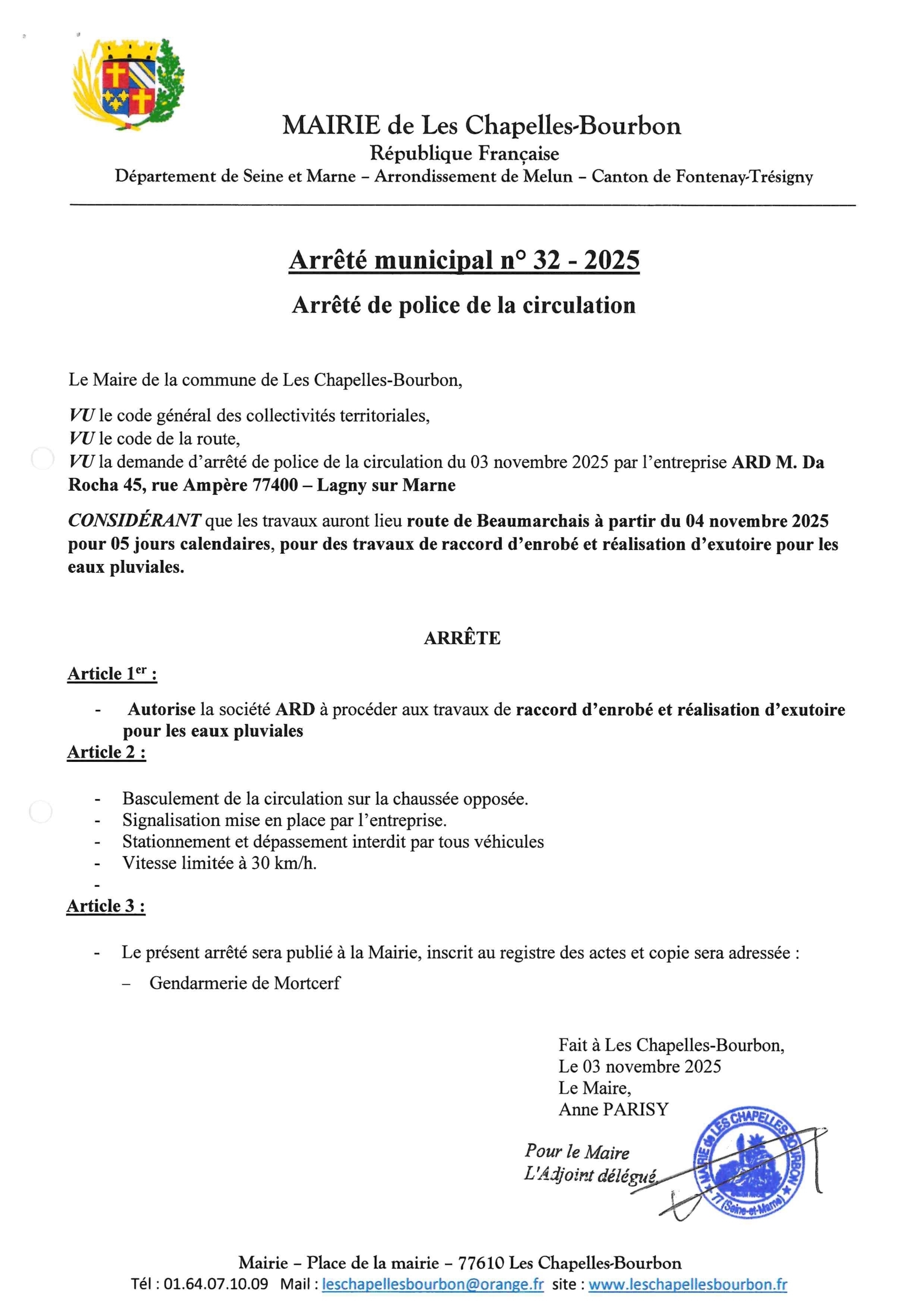 Travaux route de Beaumarchais